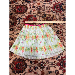 Baker By Ted Baker Girl’s Multicolored Green Floral Pleated Lined Skirt 
Size 12